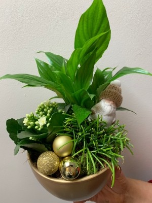 Christmas Planter gold