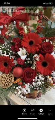 Giant vibrant Christmas Basket of cheer