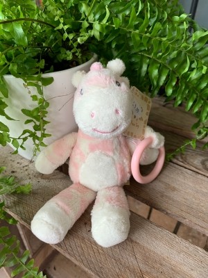 Pink Baby girl giraffe plush rattle