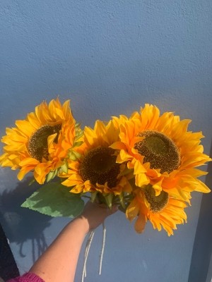 Silk sunflowers single stem or bunch