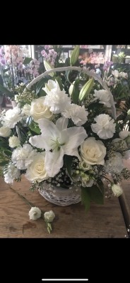 White Basket Arrangement