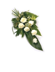 Greens & white funeral sheaf