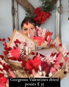 Dried Valentines bouquets