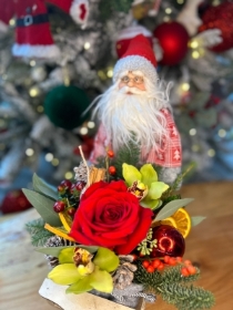 Santas sleighing it flower arrangement