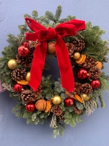 Christmas Door wreath with  Baubles