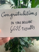 Congratulations GCSE results card