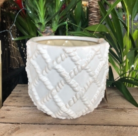 Cream Textured Pot