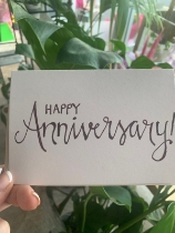 Happy anniversary card hand made in store
