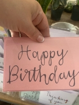 Happy birthday card handmade in store