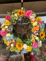 Large faux spring wreath