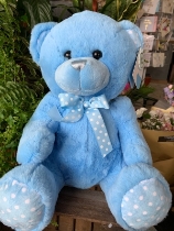 Plush blue large baby boy teddy