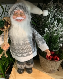 Santa with small snowy  Potted Christmas tree