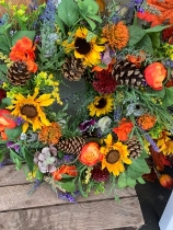 Sunflower faux Autumn wreath