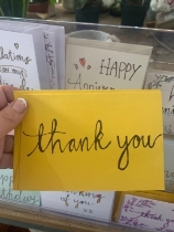 Thank you card hand made in store