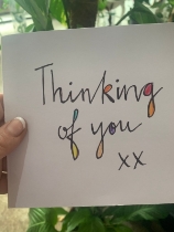Thinking of you card hand made in store