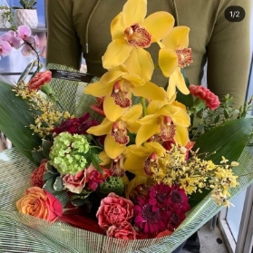 Yellow Orchid Bouquet